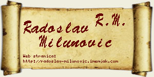 Radoslav Milunović vizit kartica